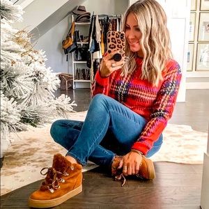 NWT Plaid Sweater Crew Neck Sweater